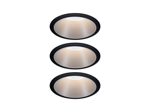 [90246079 1420479] Paulmann Einbauspot Cole Coin 3-Stepdim Set, 18W,2700K,Schwarz/Silber