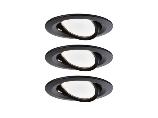 [90246106 1420467] Paulmann Einbauspot Nova Coin 3-Stepdim Set, 3 x 6 W, 2700 K, Schwarz