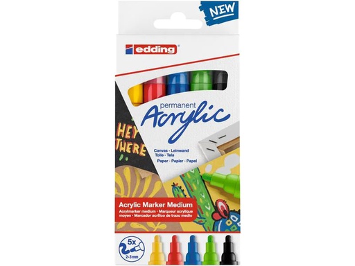 [90042777 1163603] edding Acrylmarker 5100 Basic, 5 Stück