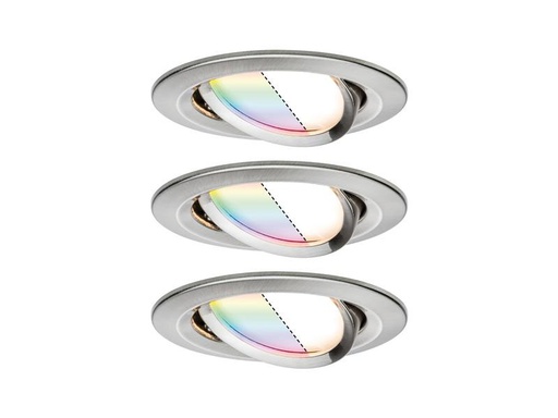 [90246155 1420440] Paulmann Einbauspot Nova Plus Coin Set, 3x5.2W, 2700-6500K, Eisen