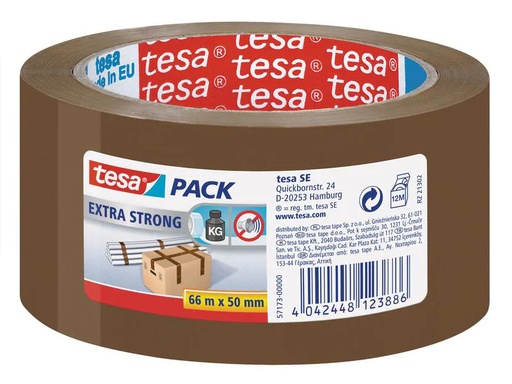 [90246540 1401142] tesa Klebeband Extra 50 mm x 66 m, 1 Rolle Braun