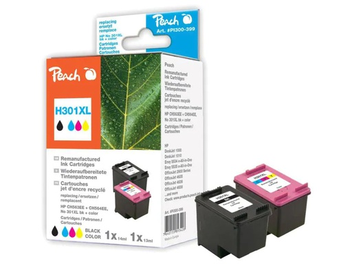 [90042964 232407] Peach Tintenset HP Nr. 301XL (CH563EE/CH564EE) BK, C, M, Y