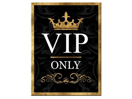 [90246811 1425544] Nostalgic Art Haftmagnet Vip Only 1 Stück, Gold/Schwarz