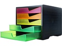 Styro Schubladenbox NeonLine 5 Schubladen, Schwarz