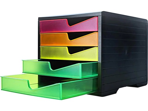 [90246848 1392264] Styro Schubladenbox NeonLine 5 Schubladen, Schwarz