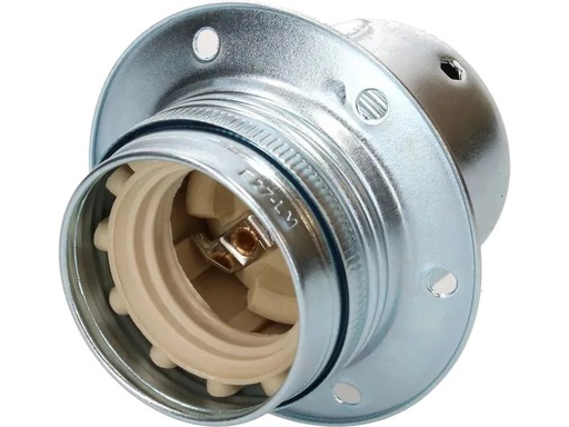 [90246909 1417774] Max Hauri Lampenfassung E27 Randmantel Chrom, M10 x 1