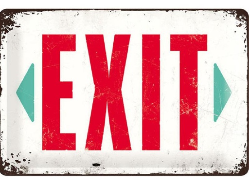 [90246916 1425521] Nostalgic Art Schild Exit 20 x 30 cm, Metall