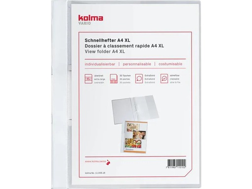 [90246947 1402285] Kolma Schnellhefter A4 XL Weiss, 5 Stück