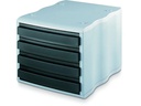 Styro Schubladenbox Styrowave 4 Schubladen, Grau/Schwarz