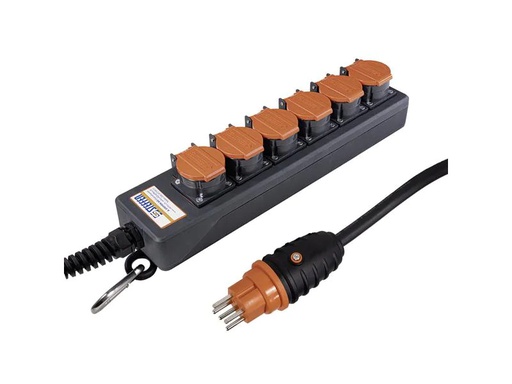 [90247105 1419918] STEFFEN Industrie-Steckerleiste Professional 6x T15 IP55, 5 m