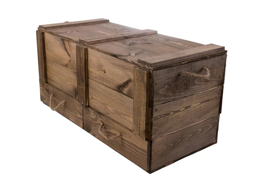 [90043062 1162318] Holz Zollhaus Truhe Vintage Braun, 85 x 40 cm