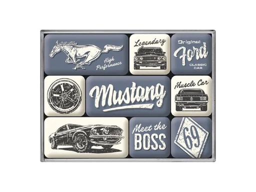 [90247293 1425520] Nostalgic Art Magnet-Set Ford Mustang 1 Stück, Mehrfarbig