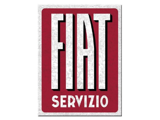 [90247338 1425553] Nostalgic Art Haftmagnet Fiat Servizio 1 Stück, Rot/Weiss