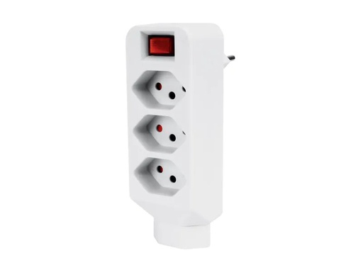 [90247364 1419897] STEFFEN Mehrfachadapter 3 + 1x T13, Schalter, Weiss