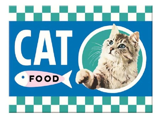 [90247449 1425551] Nostalgic Art Haftmagnet Cat Food 1 Stück, Blau/Weiss