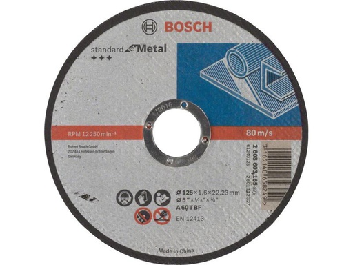 [90247502 1338438] Bosch Professional Trennscheibe gerade Standard for Metal, 125 x 1.6 mm