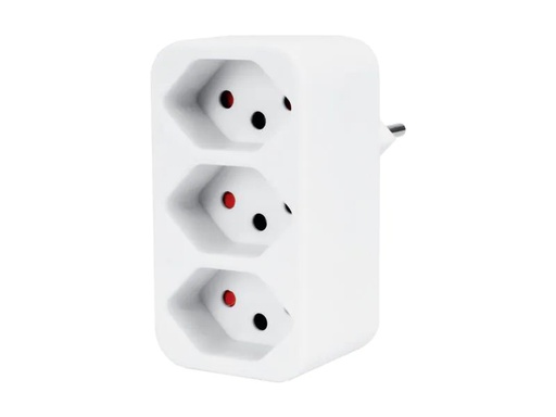 [90247509 1419896] STEFFEN Mehrfachadapter 3x T13, Weiss