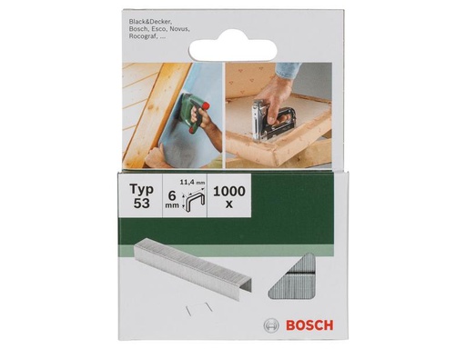 [90247659 1338831] Bosch Tackerklammer Typ 53, 6 mm, Silber