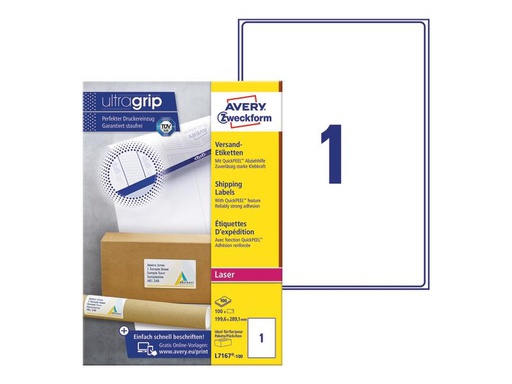 [90247670 1399726] Avery Zweckform Versand-Etiketten 199.6 x 289.1 mm, 100 Blatt