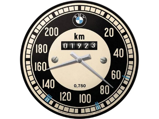 [90247676 1425576] Nostalgic Art Wanduhr BMW Tachometer Ø 31 cm, Schwarz/Weiss