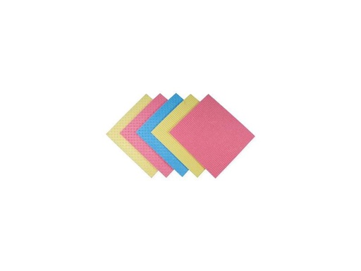 [90247785 1404500] Weita Schwammtuch 5 Stück, Blau/Gelb/Rosa