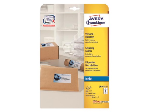 [90247867 1399717] Avery Zweckform Versand-Etiketten 99.1 x 67.7 mm, 25 Blatt