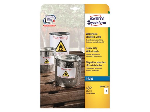 [90247897 1399699] Avery Zweckform Universal-Etiketten 210 x 297 mm, 10 Blatt