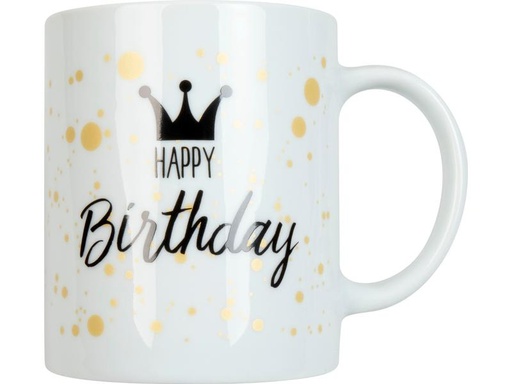 [90247902 1427599] Könitz Kaffeetasse Happy Birthday 300 ml, 1 Stück, Weiss