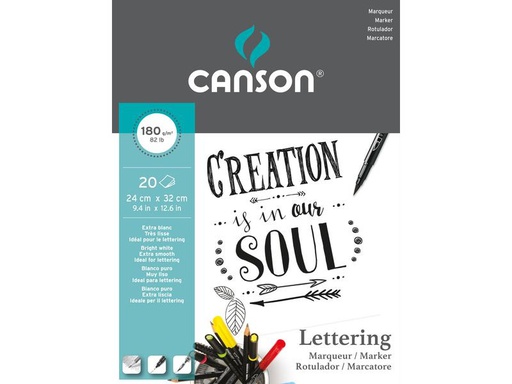 [90247948 1397752] Canson Zeichenblock 24 x 32 cm, 20 Blatt, Bright White