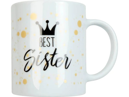 [90247971 1427596] Könitz Kaffeetasse Best Sister 300 ml, 1 Stück, Weiss
