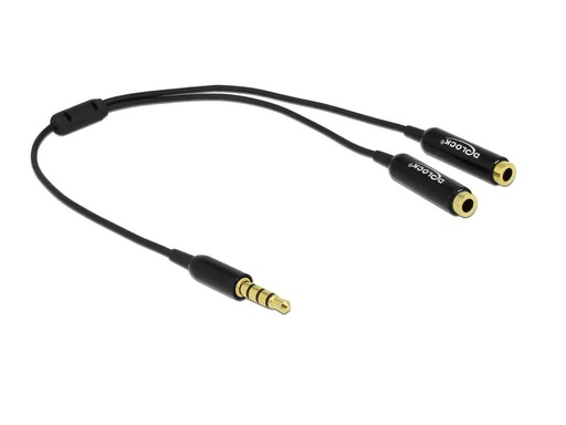 [90248079 1430497] Delock Audio-Kabel Klinke 3.5 mm, male - Klinke 3.5 mm, female 0.25 m