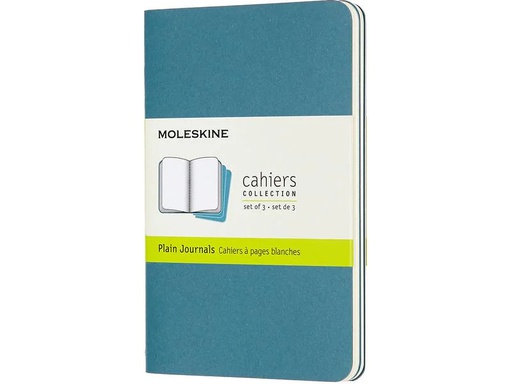 [90248086 1397458] Moleskine Notizbuch Classic 9 x 14 cm, Blau, Blanko, 3 Stück