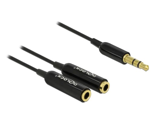 [90248166 1430495] Delock Audio-Kabel Klinke 3.5 mm, male - Klinke 3.5 mm, female 0.25 m