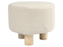 Creativ Company Hocker Fussbank Holz/Textil, Weiss