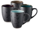 Bitz Kaffeetasse 300 ml, 4 Stück, Schwarz/Mehrfarbig
