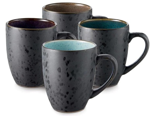 [90043324 1015187] Bitz Kaffeetasse 300 ml, 4 Stück, Schwarz/Mehrfarbig