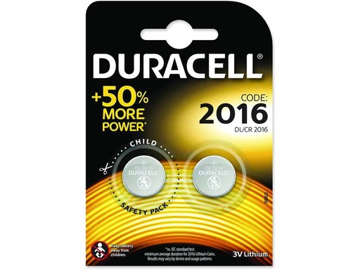 [90248361 1412582] Duracell Knopfzelle Lithium CR2016 2 Stück