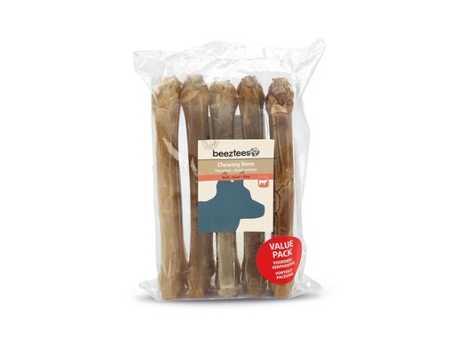[90248465 1425350] Beeztees Kauknochen Rinderhaut, 21 cm, 5 Stk.