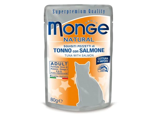 [90248535 1429780] Monge Nassfutter Natural Adult, Thunfisch &amp; Lachs, 80 g