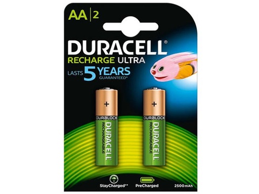 [90248663 1412579] Duracell Akku Rechargeable AA 2500 mAh 2 Stück