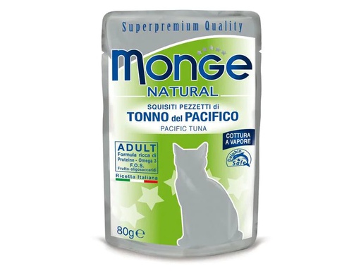 [90248695 1429779] Monge Nassfutter Natural Adult, Pazifikthunfisch, 80 g