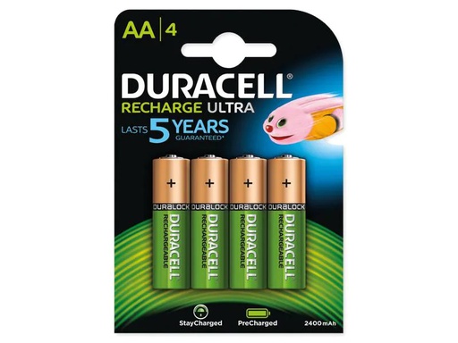 [90248723 1412577] Duracell Akku Rechargeable AA 2400 mAh 4 Stück