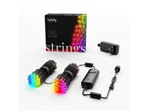 [90248967 1380518] Twinkly LED-Lichterkette String, 250 LEDs, 20 m, RGBW, Schwarz