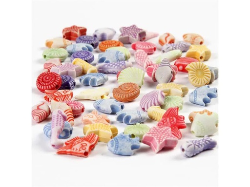 [90043557 846865] Creativ Company Kunststoffperlen 9-12 mm Pastell-Mix