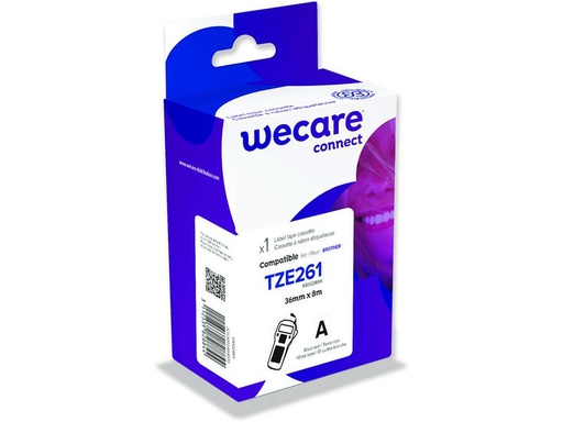 [90249126 1405131] Wecare Beschriftungsband TZE-261 Schwarz auf Weiss