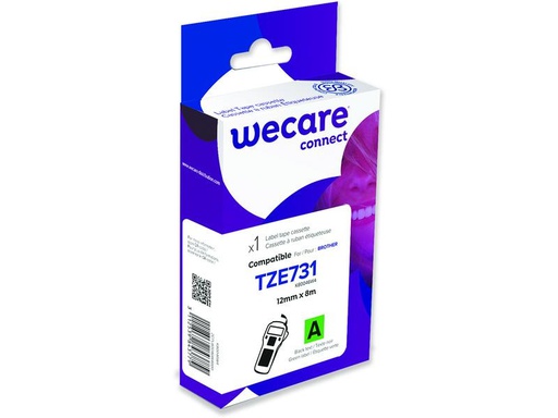 [90249187 1405130] Wecare Beschriftungsband TZE-731 Schwarz auf Grün