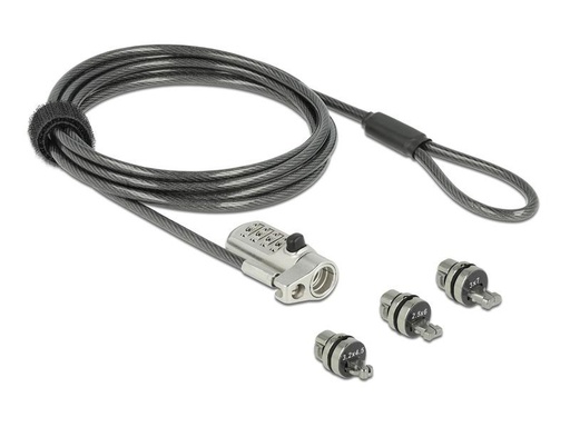 [90249259 1431263] Navilock Sicherheitsschloss mit 3 Verriegelungsköpfen, Zahlenschloss
