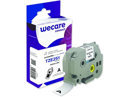 [90249328 1405126] Wecare Beschriftungsband TZE-251 Schwarz auf Weiss