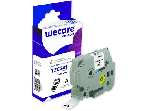 [90249330 1405125] Wecare Beschriftungsband TZE-241 Schwarz auf Weiss