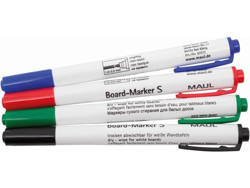 [90249339 1392080] Maul Whiteboard-Marker 4 Stück, Mehrfarbig